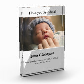 Ik hou van je Oma Baby foto geboortedetails (Links)