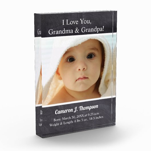 Ik hou van je, oma en opa Baby Foto (Links)