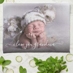 Ik hou van je oma fotosjabloon theedoek