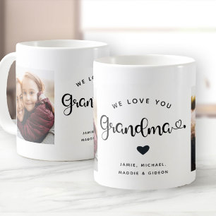 Ik hou van je OMA Hearts Custom Two Photo Koffiemok