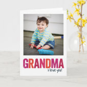 Ik hou van je, oma! kaart (Gele Bloem)