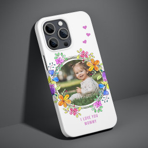 IK HOU VAN JE OMA Kleurrijke Bloemige Moderne Foto Case-Mate iPhone 14 Pro Hoesje