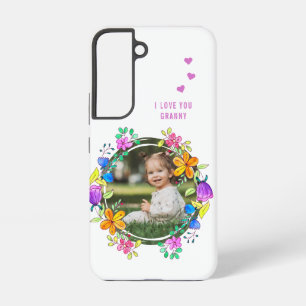 IK HOU VAN JE OMA Kleurrijke Bloemrijke Moderne Fo Samsung Galaxy Hoesje