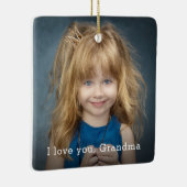 Ik hou van je oma met vierkante foto keramisch ornament (Rechts)