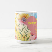 Ik hou van je oma Wildflower roze hart Koffiemok (Center)