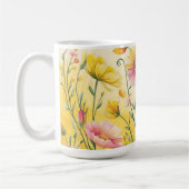 Ik hou van je oma Wildflower roze hart Koffiemok (Links)