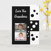 Ik hou van je oma zwart-wit met foto's kaart (Gele Bloem)
