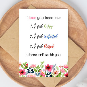 Ik hou van je omdat kaart