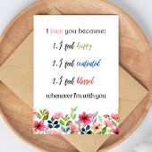 Ik hou van je omdat kaart