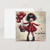 Ik hou van je omdat kleine meisje rode glinsterend feestdagenkaart (Voorkant / Achterkant)