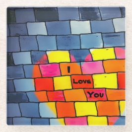 Ik hou van je Onderzetter Glazen Onderzetter