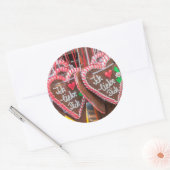 Ik hou van je ontbijtbrood. ronde sticker (Envelop)