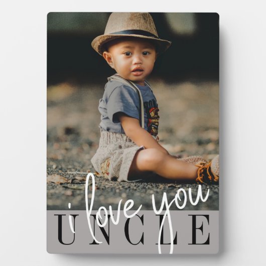 Ik hou van je oom Aangepaste Foto Fotoplaat (voorkant)