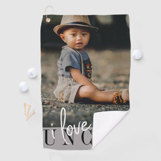 Ik hou van je oom Aangepaste Foto  Golfhanddoek (Insitu)
