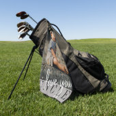 Ik hou van je oom Aangepaste Foto  Golfhanddoek (Groen)