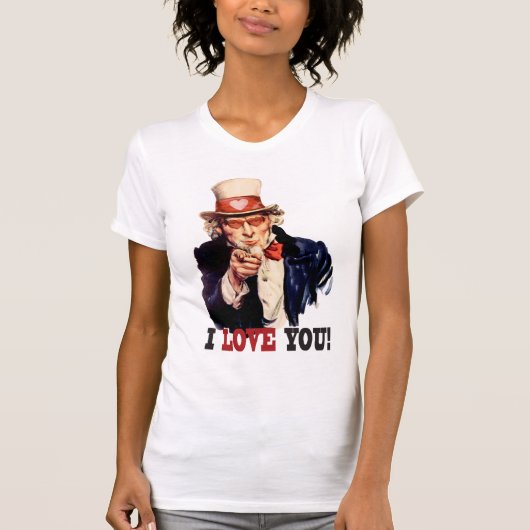 Ik hou van je - oom Sam Style Valentijn T-shirt (Voorkant)