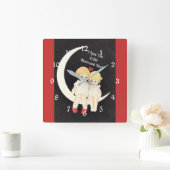 Ik hou van je op de maan en rug, populair design vierkante klok (Huis)