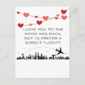 Ik hou van je op de maan, maar... Grappige Valenti Feestdagenkaart (Voorkant)