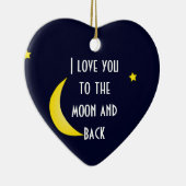 IK HOU VAN JE OP DE MOON EN TERUG kerstversiering Keramisch Ornament (Rechts)