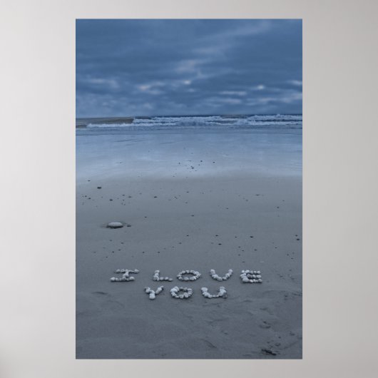 Ik hou van je op het strand poster (Voorkant)