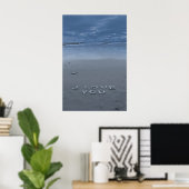 Ik hou van je op het strand poster (Thuiskantoor)