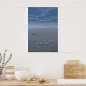 Ik hou van je op het strand poster (Keuken)