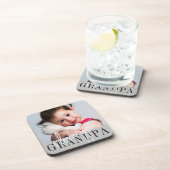 Ik hou van je opa aangepaste foto bier onderzetter (Rechterzijde)