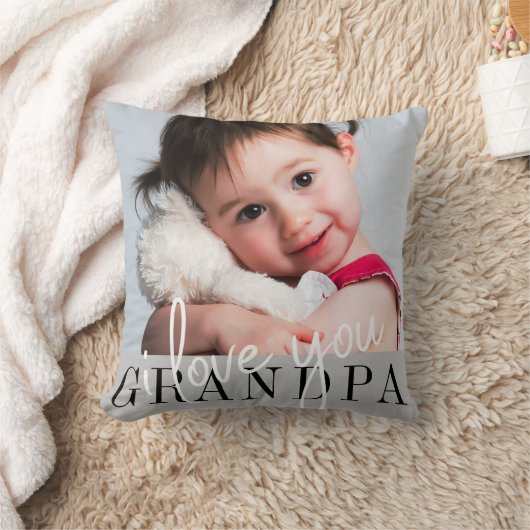 Ik hou van je opa aangepaste foto kussen (Deken)