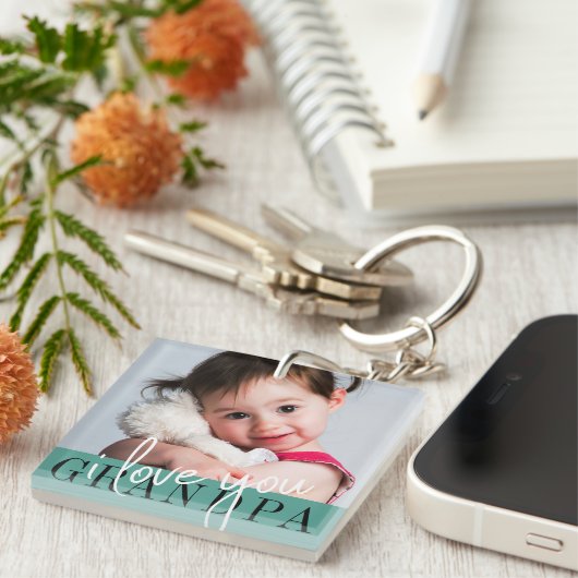 Ik hou van je opa Custom Photo Sleutelhanger (Voorkant Rechts)