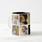 Ik hou van je opa | Fotocollage & tekst Tweekleurige Koffiemok (Voorkant links)