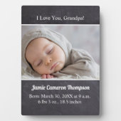 Ik hou van je opa Introducing baby foto geboorte Fotoplaat (voorkant)
