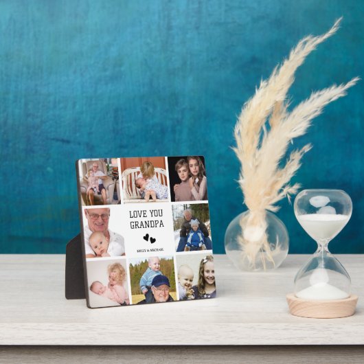 Ik hou van je, opa | Moderne collage foto plaque Fotoplaat (Insitu)