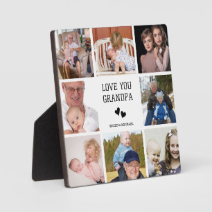 Ik hou van je, opa Moderne collage foto plaque Fotoplaat