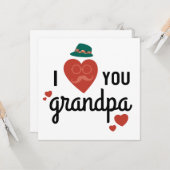 Ik hou van je Opa / / Novelty Vaderdag Blank Kaart (Voorkant / Achterkant in situ)