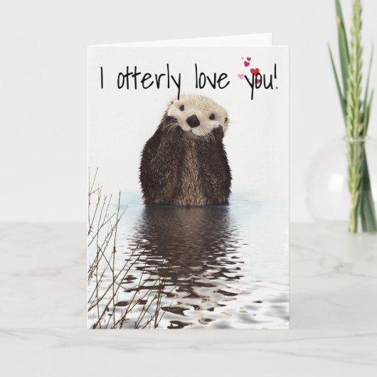 Ik hou van je otter Jubileum Valentijn Kaart (Voorkant)