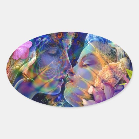 Ik hou van je ovale sticker (Voorkant)