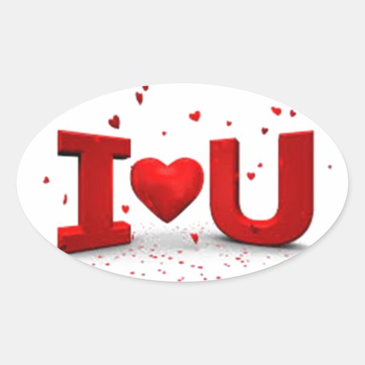 Ik hou van je ovale sticker (Voorkant)