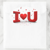 Ik hou van je ovale sticker (Tas)