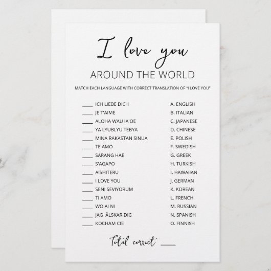 Ik hou van je over de hele wereld met Answers (Voorkant / Achterkant)