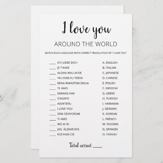 Ik hou van je over de hele wereld met Answers (Voorkant / Achterkant)