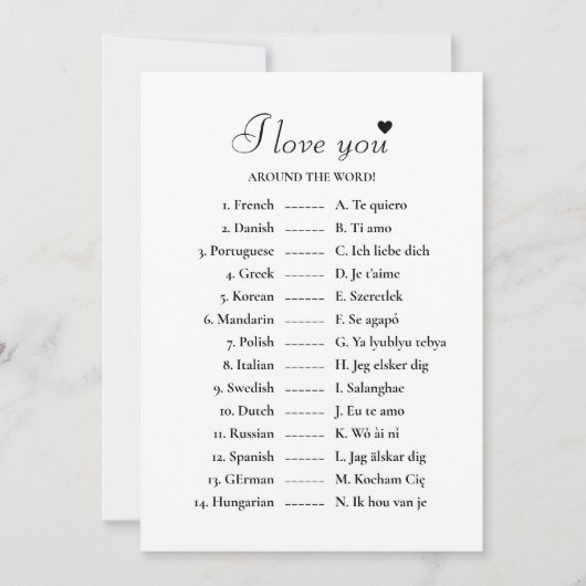 Ik hou van je over de hele wereld vrijgezellenfees kaart (Voorkant)