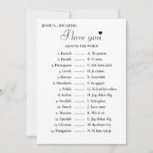 Ik hou van je over de hele wereld vrijgezellenfees kaart (Voorkant)