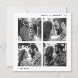 Ik hou van je paar minimalistische fotocollage XOX Feestdagenkaart