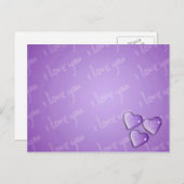 Ik hou van je Paars Briefkaart (Voorkant / Achterkant)