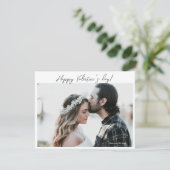 Ik hou van je paarse fotokaart feestdagenkaart (Staand voorkant)