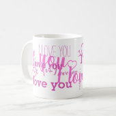 Ik hou van je 💗 Paarse witte Mok (Voorkant links)