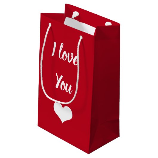 Ik hou van je panter hart rood gepersonaliseerde n klein cadeauzakje (Achterkant Gekanteld)