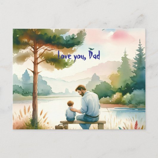 Ik hou van je, pap briefkaart (Voorkant)