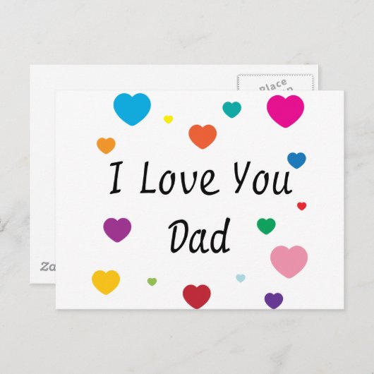 Ik hou van je, pap briefkaart (Voorkant / Achterkant)
