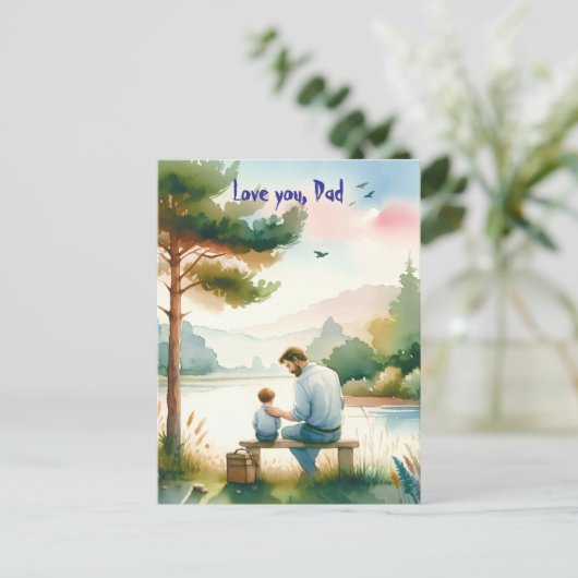 Ik hou van je, pap briefkaart (Staand voorkant)